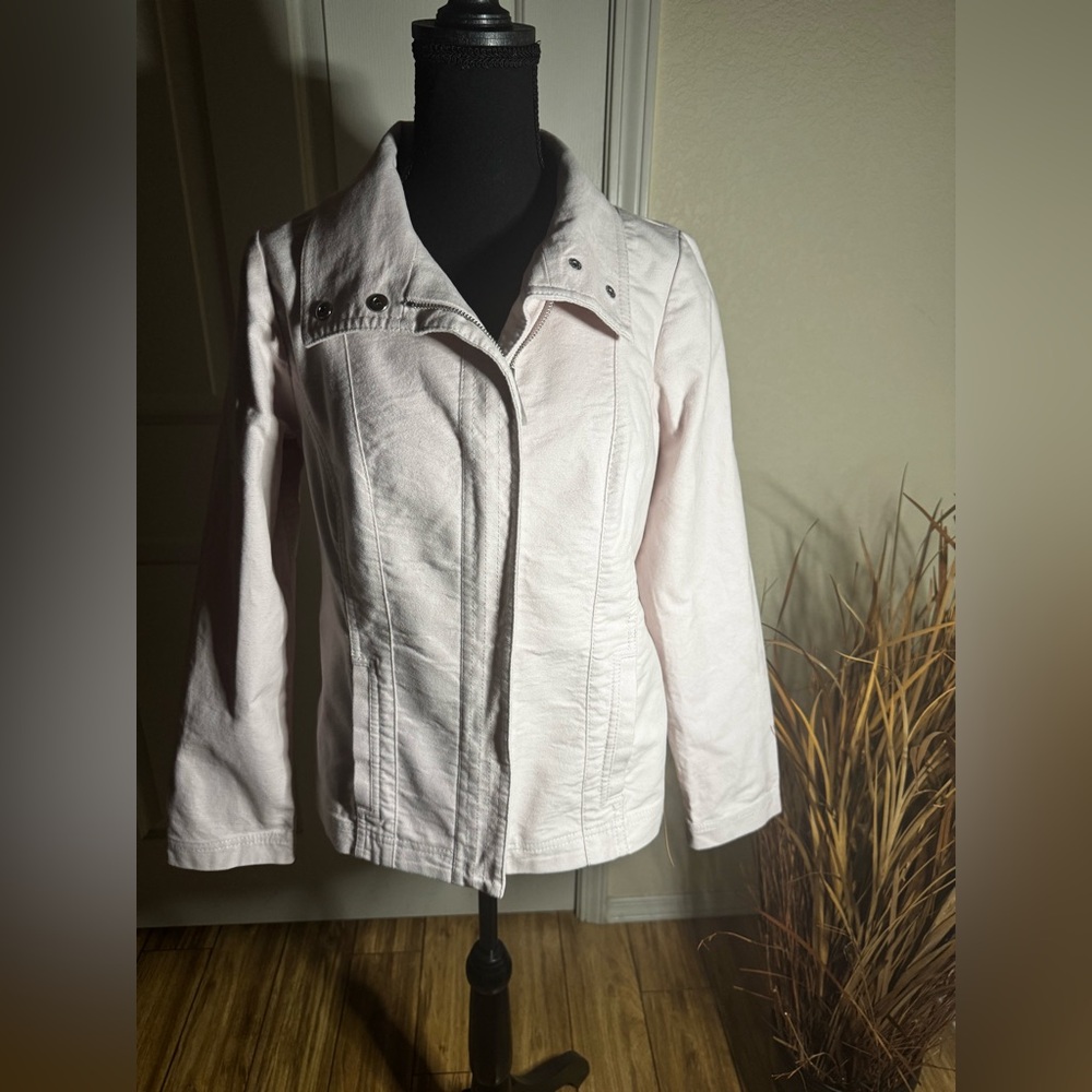 Chico's Light Pink Color Jean Jacket Classic Design